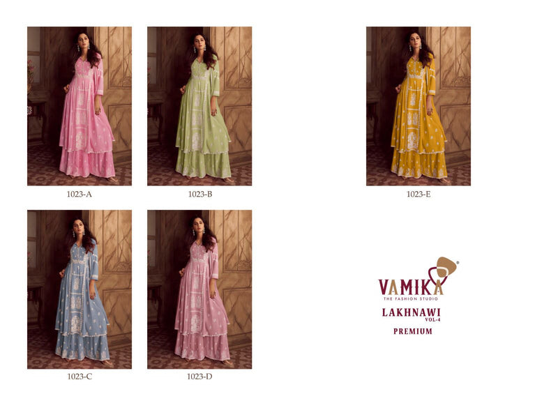 Vamika Lakhnawi Vol 4 Premium Heavy Rayon Designer Kurti Collection