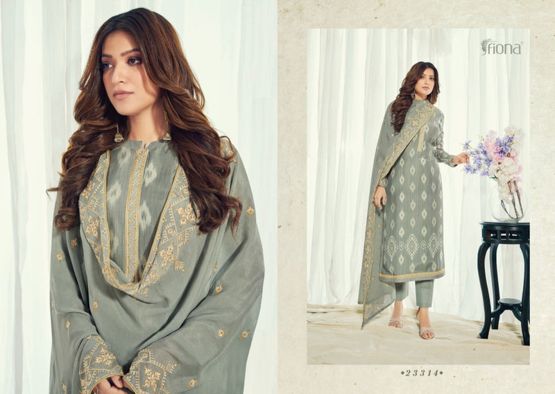 Fiona Lamhaa Muslin Digital Printed Party Wear Salwar Suits With Embroidery Work