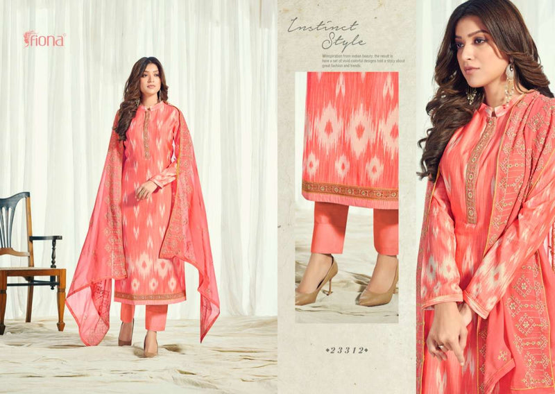 Fiona Lamhaa Muslin Digital Printed Party Wear Salwar Suits With Embroidery Work