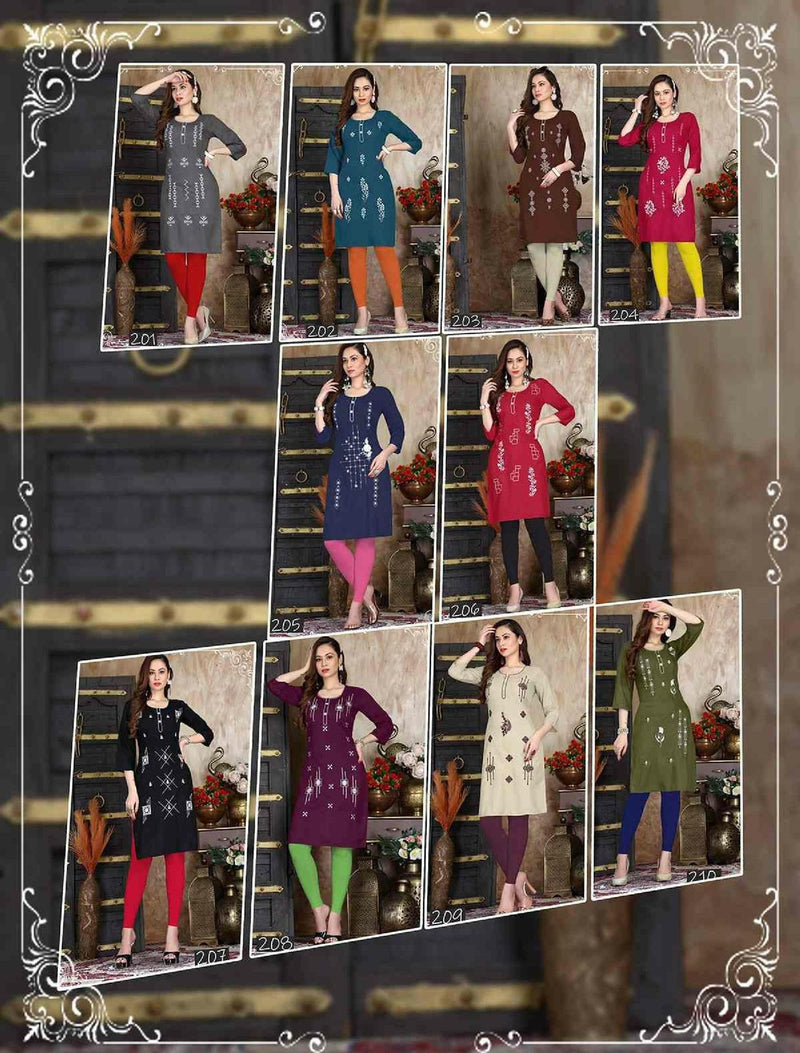 Riya Lara Cotton Slub Fancy Daily Wear Kurtis