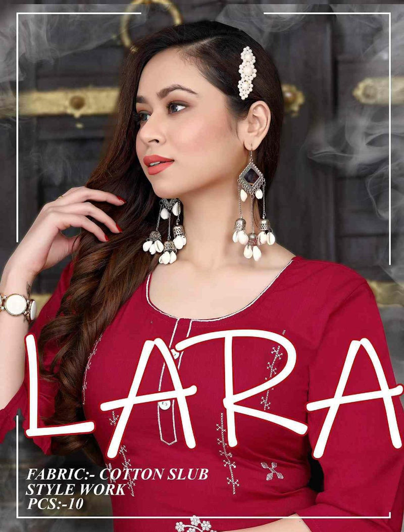 Riya Lara Cotton Slub Fancy Daily Wear Kurtis