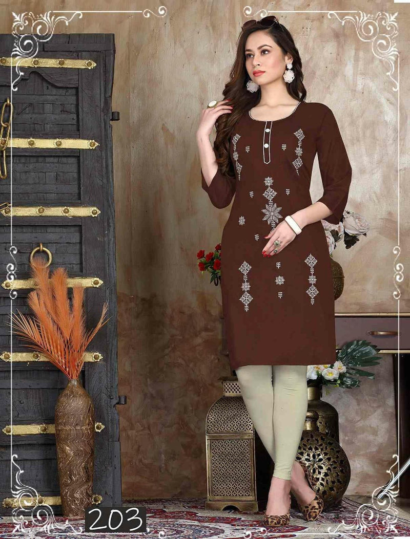 Riya Lara Cotton Slub Fancy Daily Wear Kurtis