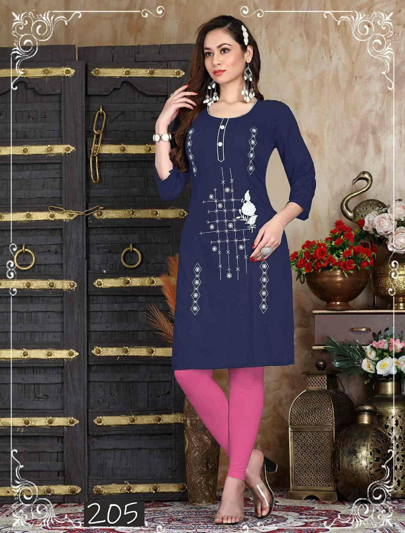 Riya Lara Cotton Slub Fancy Daily Wear Kurtis