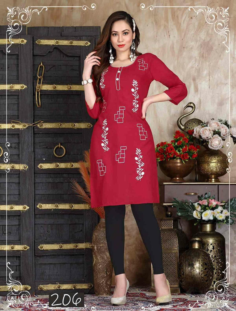 Riya Lara Cotton Slub Fancy Daily Wear Kurtis