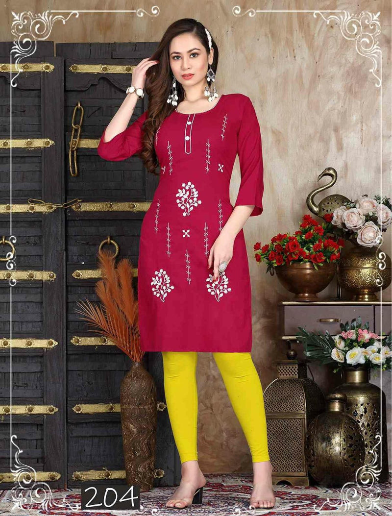 Riya Lara Cotton Slub Fancy Daily Wear Kurtis