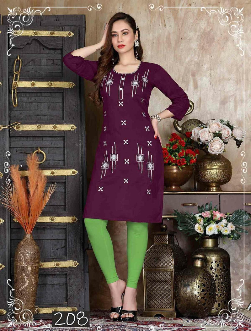 Riya Lara Cotton Slub Fancy Daily Wear Kurtis