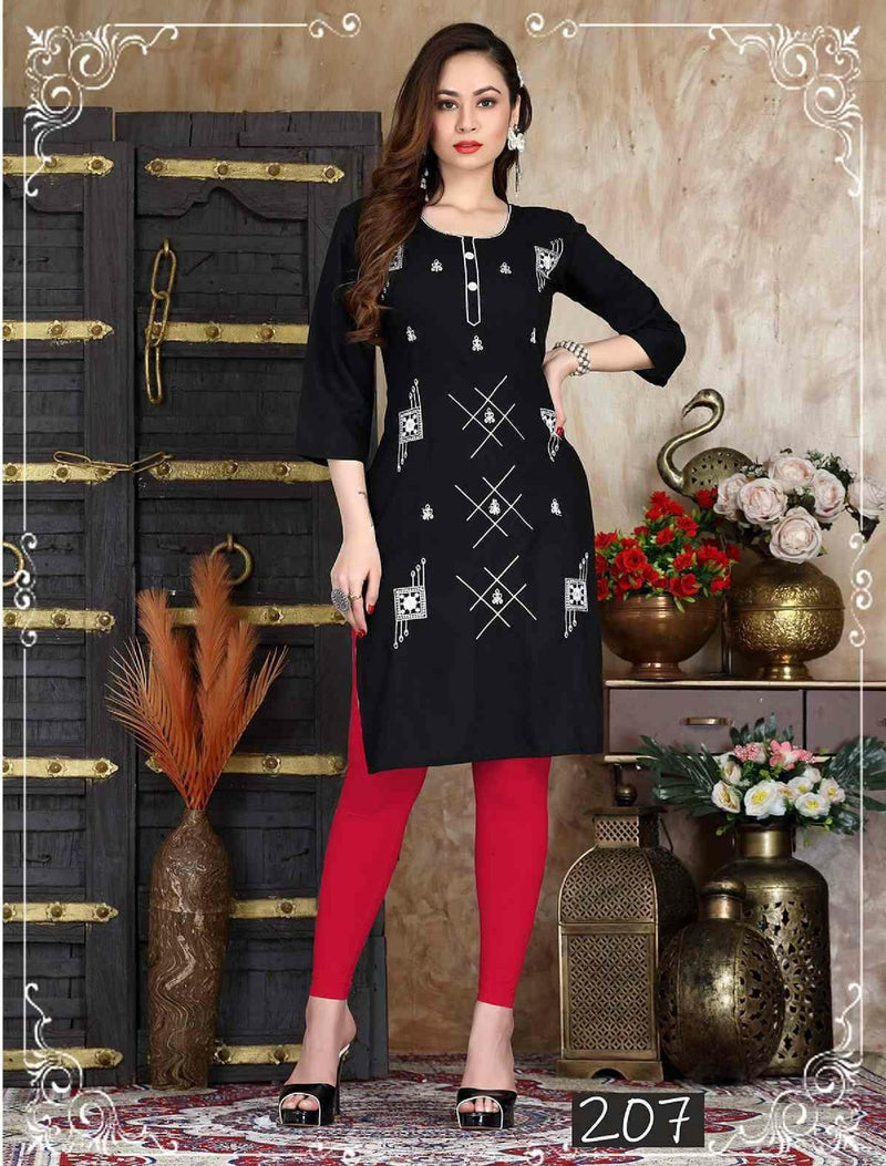 Riya Lara Cotton Slub Fancy Daily Wear Kurtis