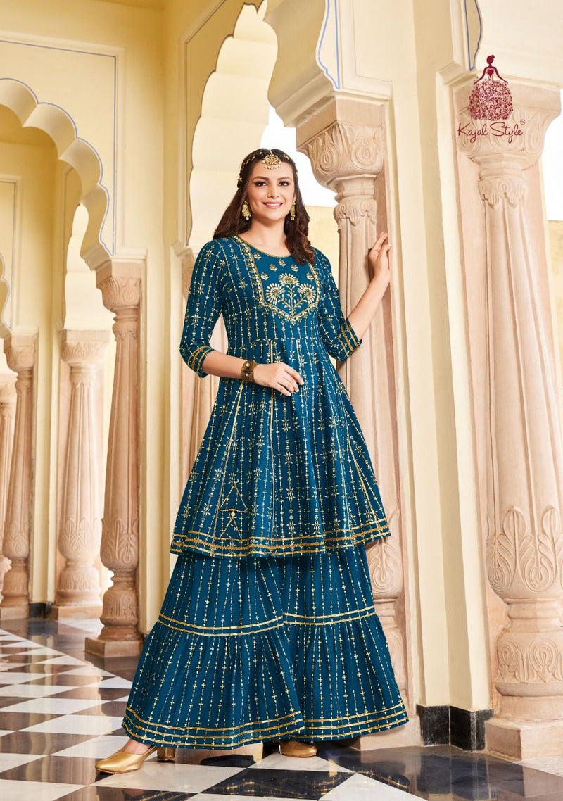 Kajal Style Lavish Vol 2 Pure Cotton With Heavy Embroidery Work Stylish Designer Flair Sharara