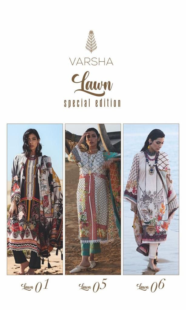 Varsha Lawn Special Edition Lawn Cotton Digital Printed Pakistani Style Party Wear Salwar Kameez