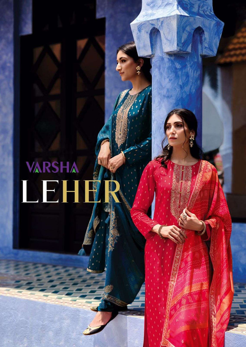 Varsha Leher Viscose With Beautiful Work Stylish Designer Festive Wear Fancy Salwar Kameez