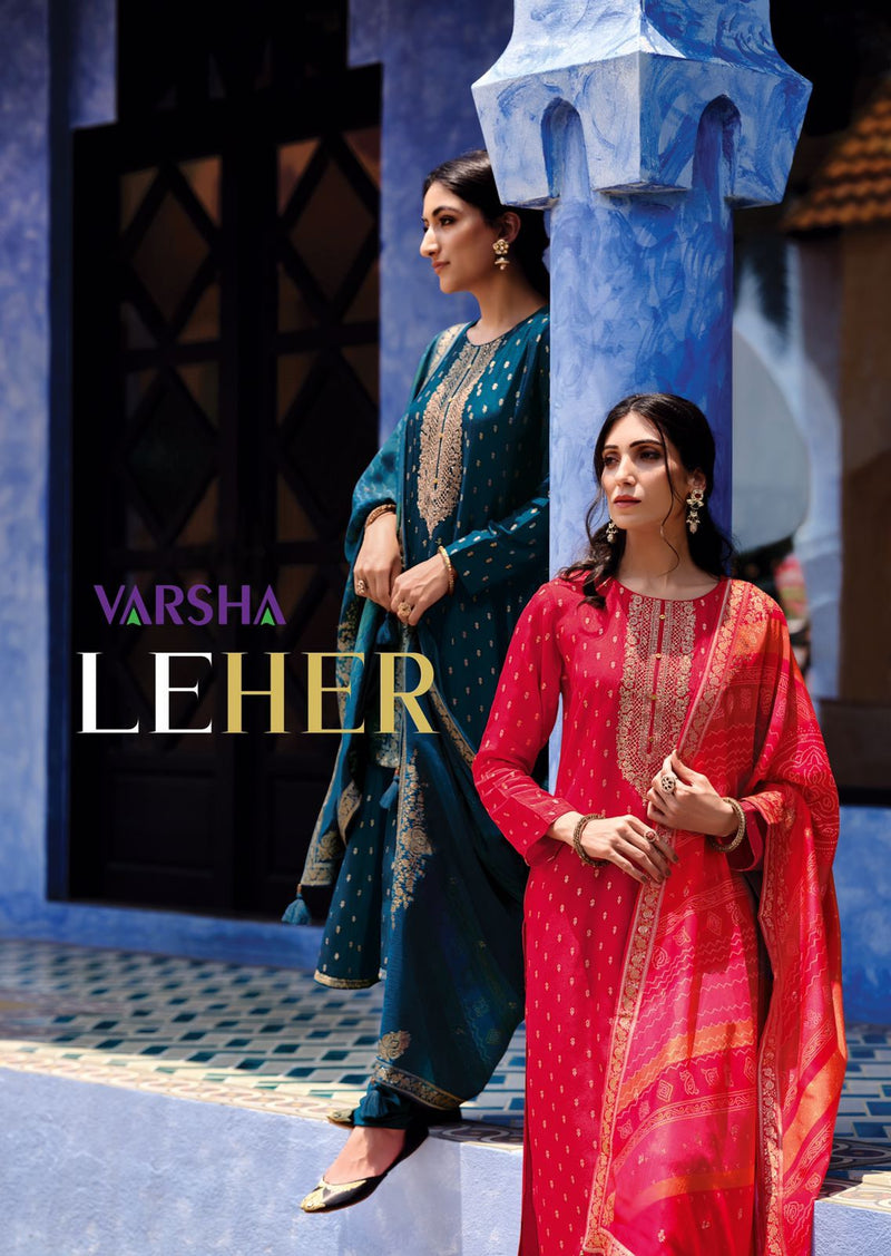 Varsha Leher Viscose With Heavy Embroidery Party Wear Salwar Kameez