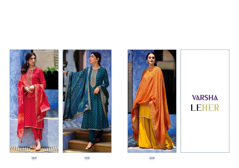 Varsha Leher Viscose With Heavy Embroidery Party Wear Salwar Kameez