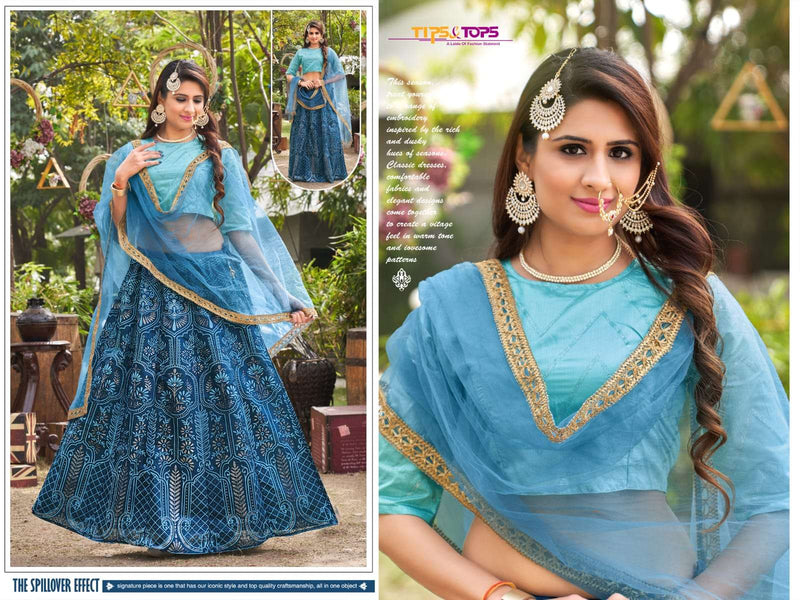 Tips & Tops Lehnga Vol 2 Viscose Chanderi Silk Fancy Stylish Occasional  Wear Lehengas