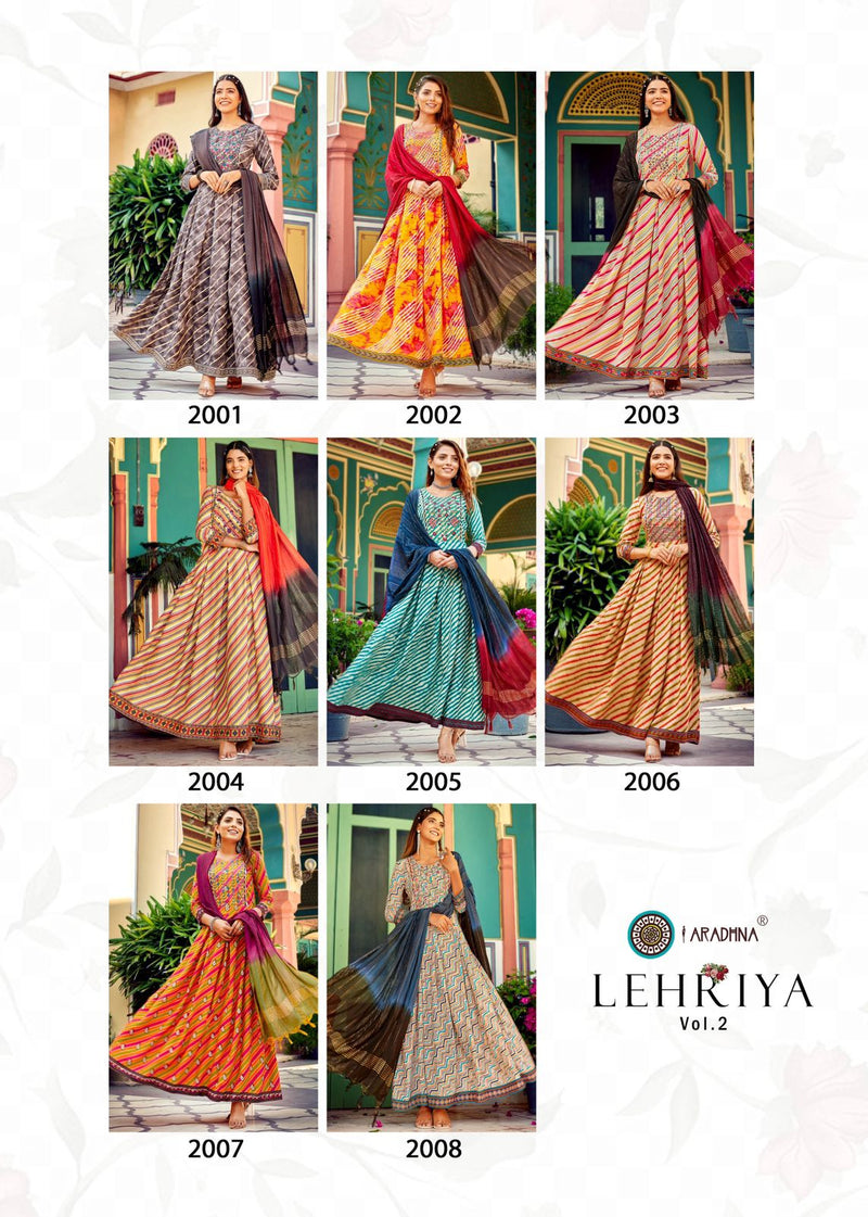 Aradhna Fashion Lehriya Vol 2 Rayon With Fancy Work Stylish Designer Festive Wear Long Kurti