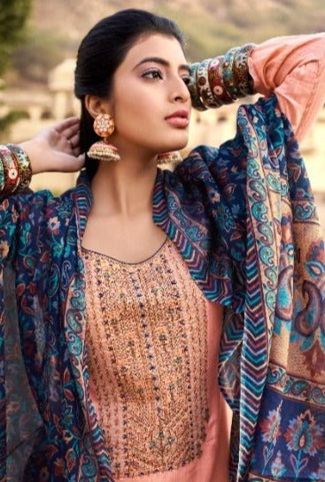 Levisha Lenet Jam Cotton Embroidered Party Wear Salwar Suits With Digital Prints