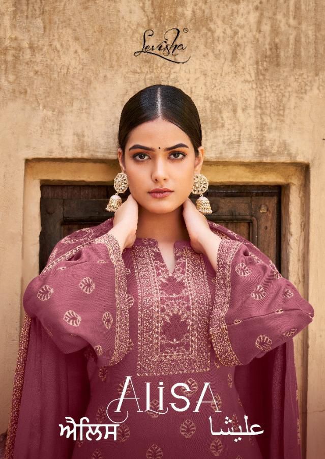 Levisha Alisha Pashmina Jacquard Kani Print Salwar Kameez