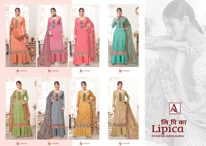Alok Suits Lipica French Crape Digital Printed Festive Wear Salwar Suits