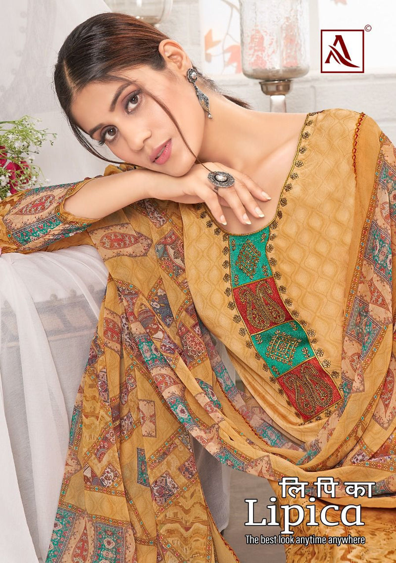 Alok Suits Lipica French Crape Digital Printed Festive Wear Salwar Suits