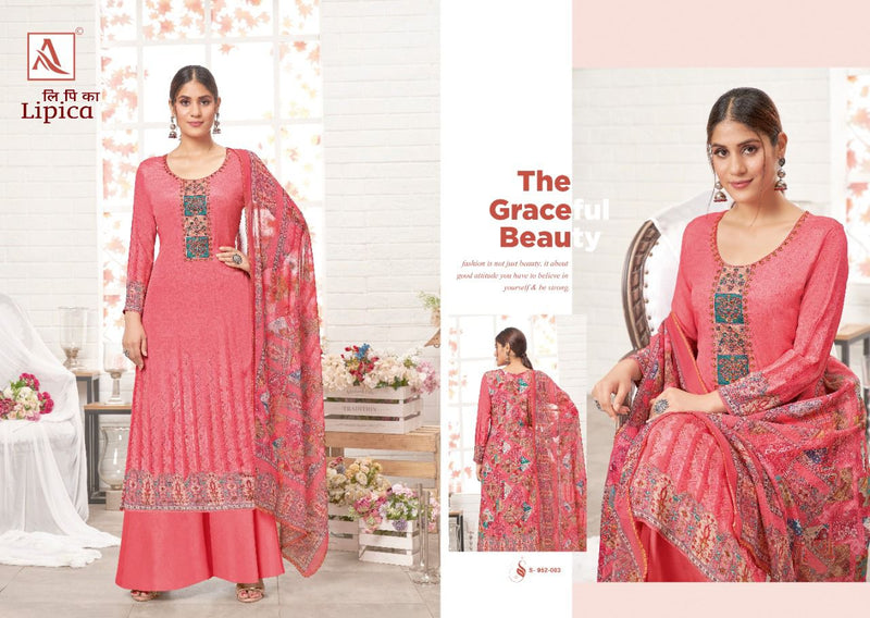 Alok Suits Lipica French Crape Digital Printed Festive Wear Salwar Suits