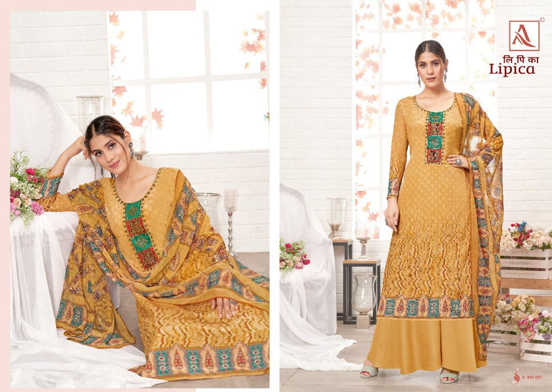 Alok Suits Lipica French Crape Digital Printed Festive Wear Salwar Suits