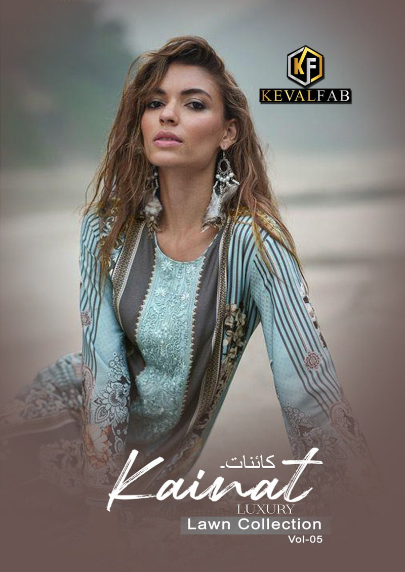 Keval Fab Luxury Collection Vol 5 Lawn Cotton With Fancy Work Stylish Designer Pakistani Salwar Kameez