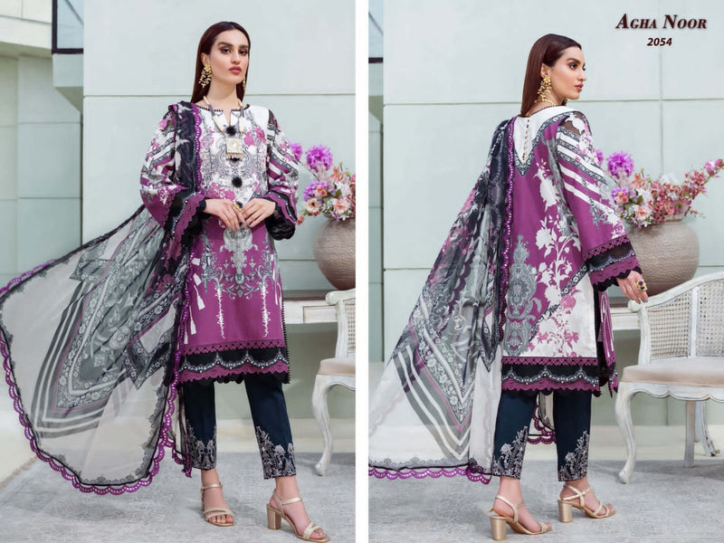 Agha Noor Luxury Lawn Collection Vol 6 Lawn Cotton Pakistani Style Festive Wear Salwar Suits