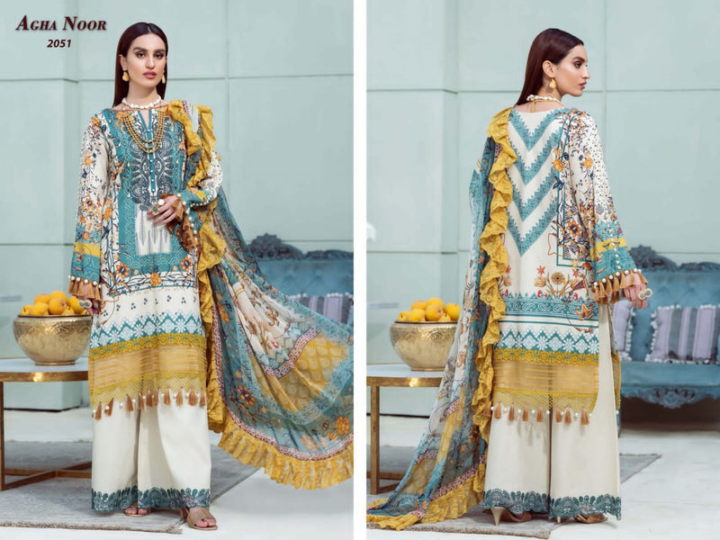 Agha Noor Luxury Lawn Collection Vol 6 Lawn Cotton Pakistani Style Festive Wear Salwar Suits