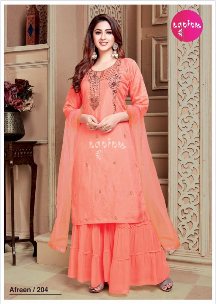 La Pink Afreen Vol 2 Georgette With Top And Shahrara With Dupatta