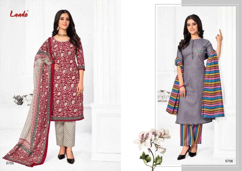 Laado Vol 57 Pure Cotton Fancy Printed Summer Style Casual Wear Salwar Suit With Dupatta