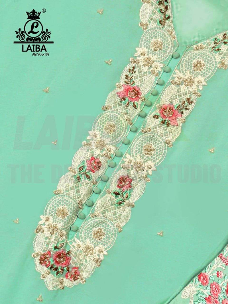 Laiba Am Vol 109 Pure Georgette Designer Wear Pret Kurtis