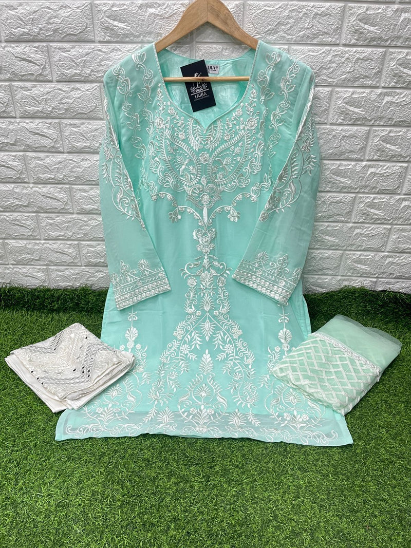 Laiba Am Vol 97 Pure Georgette Heavy Embroidery Work Pret Kurti