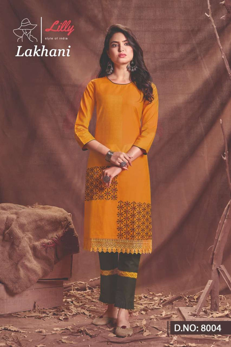 Lakshmi By Lilly Viscose Cotton With Embroidery Work Fancy Kurti