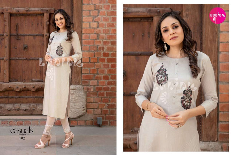 Lapink Prenets Casual Vol 1 Cotton Lurex With Hand Work Exclusive Office & Home Wear Casual Wear Kurtis