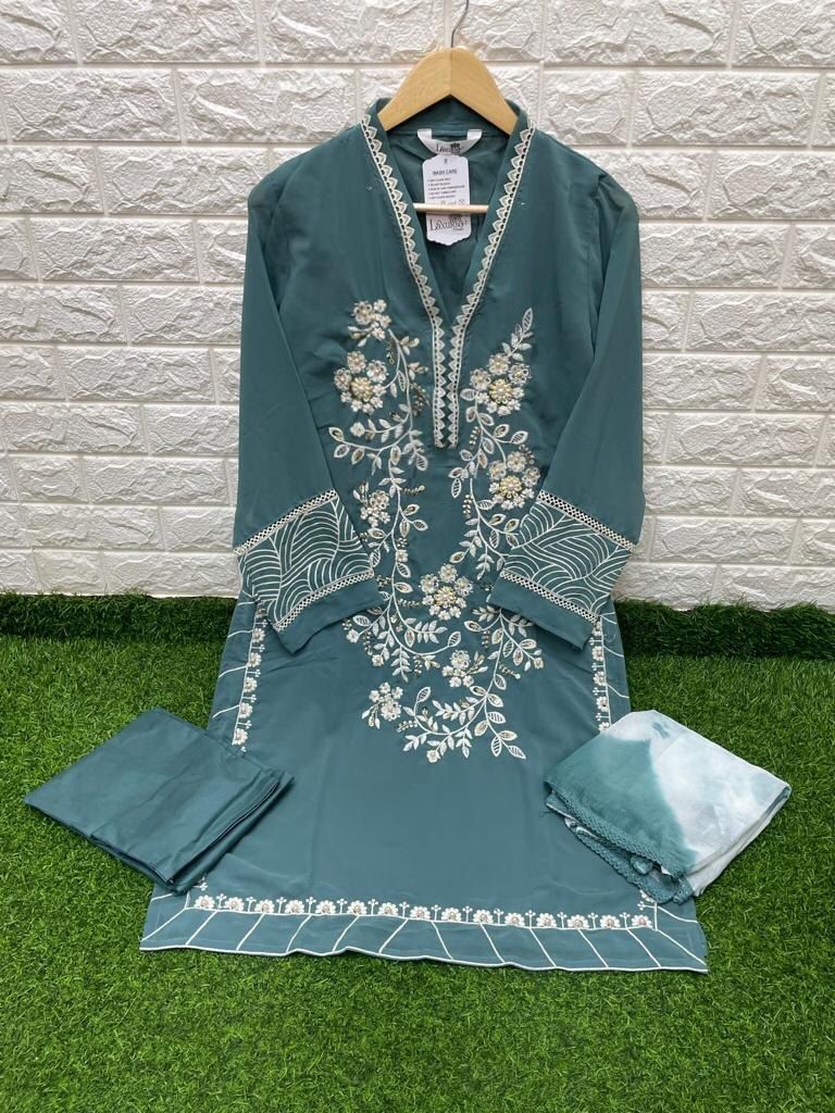 Laxuria Dno 1249 Fox Georgette Heavy Embroidered Work Pret Kurti