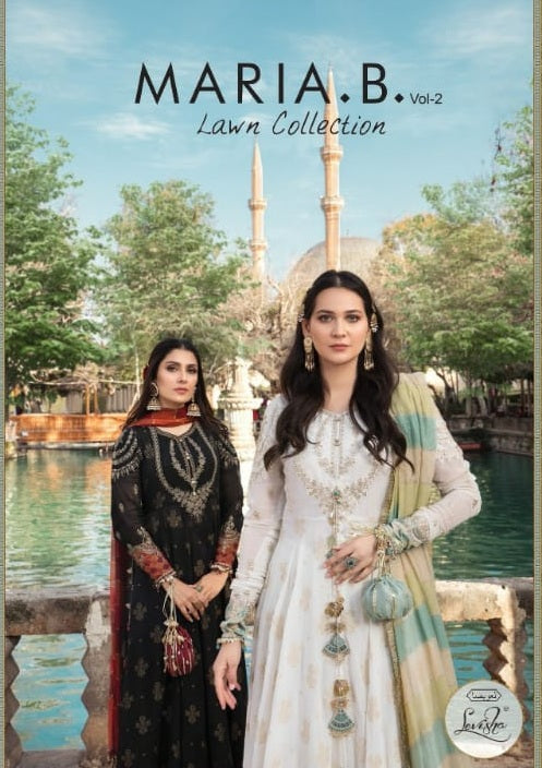 Levisha Presents Maria B Lawn Vol 2 Lawn Cotton Printed Embroidered Pakistani Work Salwar Kameez
