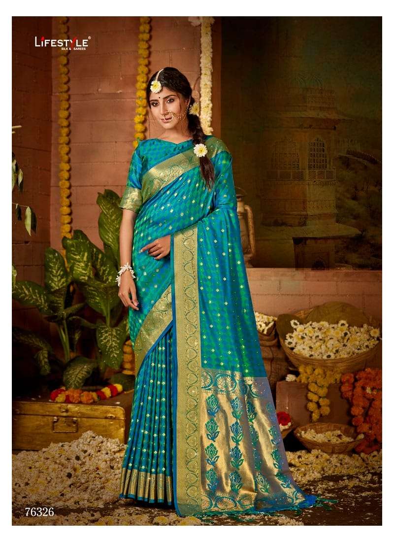 Lifestyle Saree Aayushi Vol 1 Silk Weaving Jari butta Daimond Work