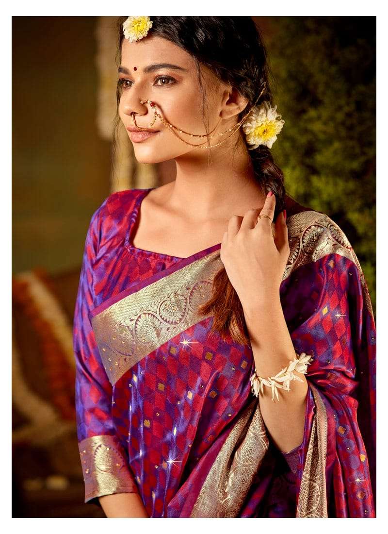 Lifestyle Saree Aayushi Vol 1 Silk Weaving Jari butta Daimond Work