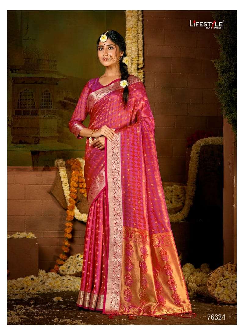 Lifestyle Saree Aayushi Vol 1 Silk Weaving Jari butta Daimond Work