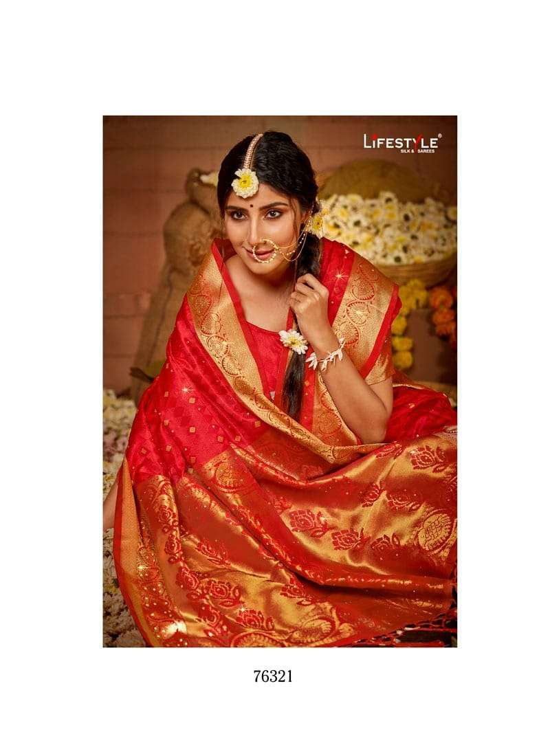 Lifestyle Saree Aayushi Vol 1 Silk Weaving Jari butta Daimond Work