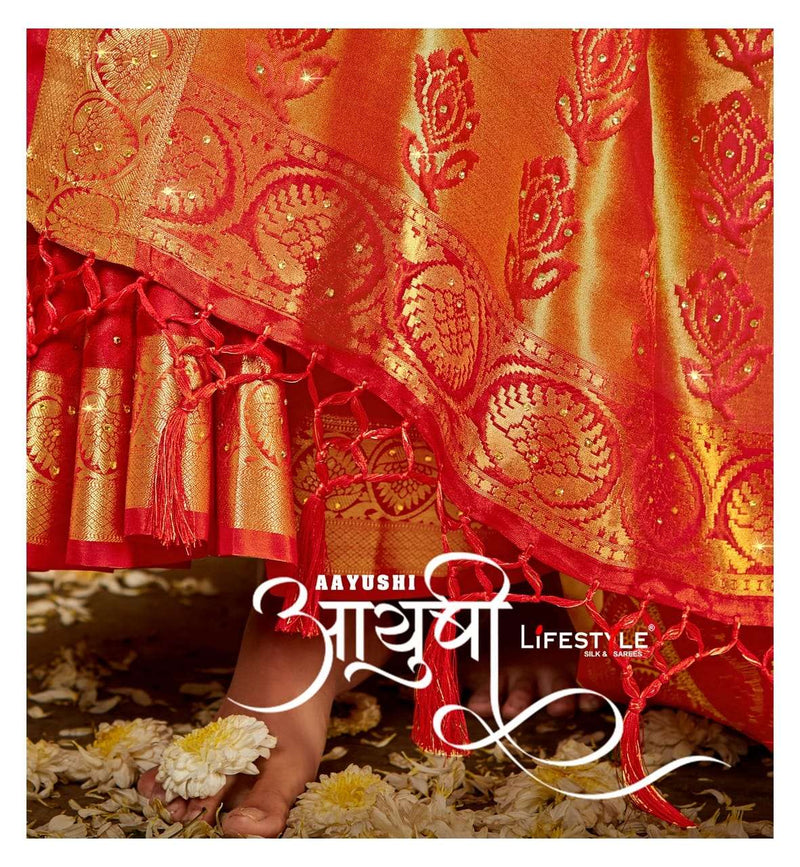 Lifestyle Saree Aayushi Vol 1 Silk Weaving Jari butta Daimond Work