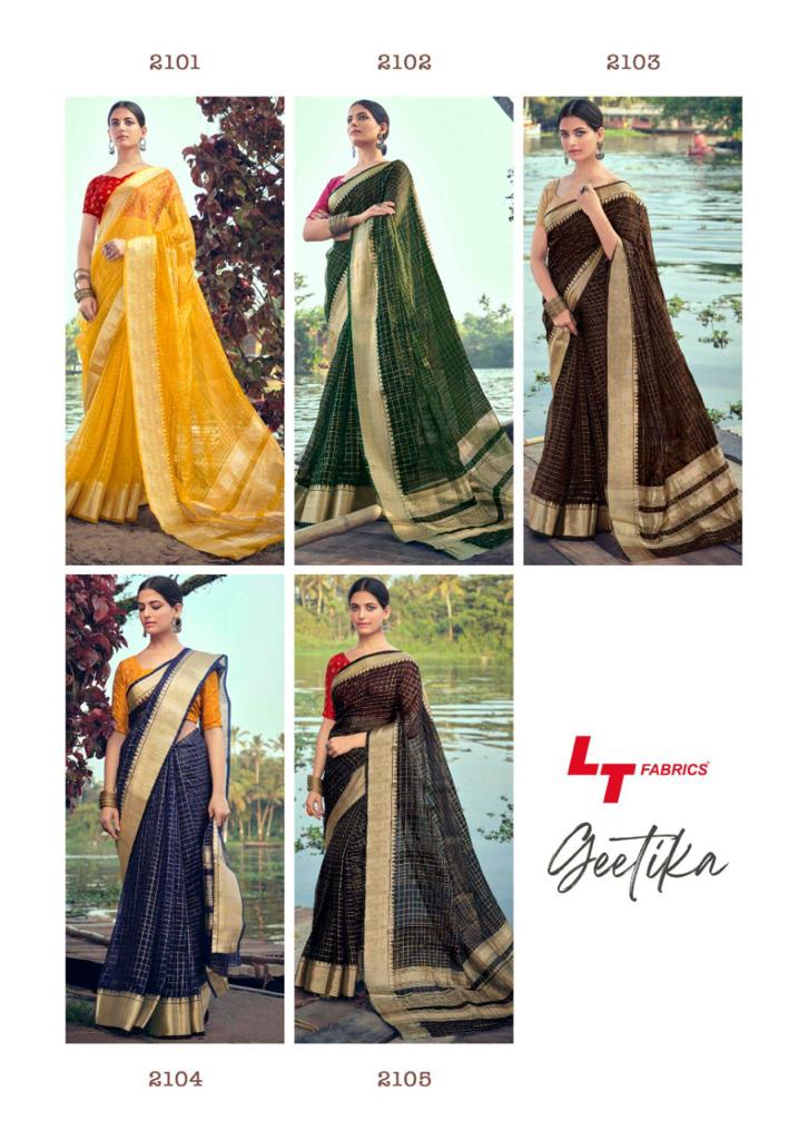 Lt Fabrics Geetika Kora Silk with Heavy Weaving Jari Saree