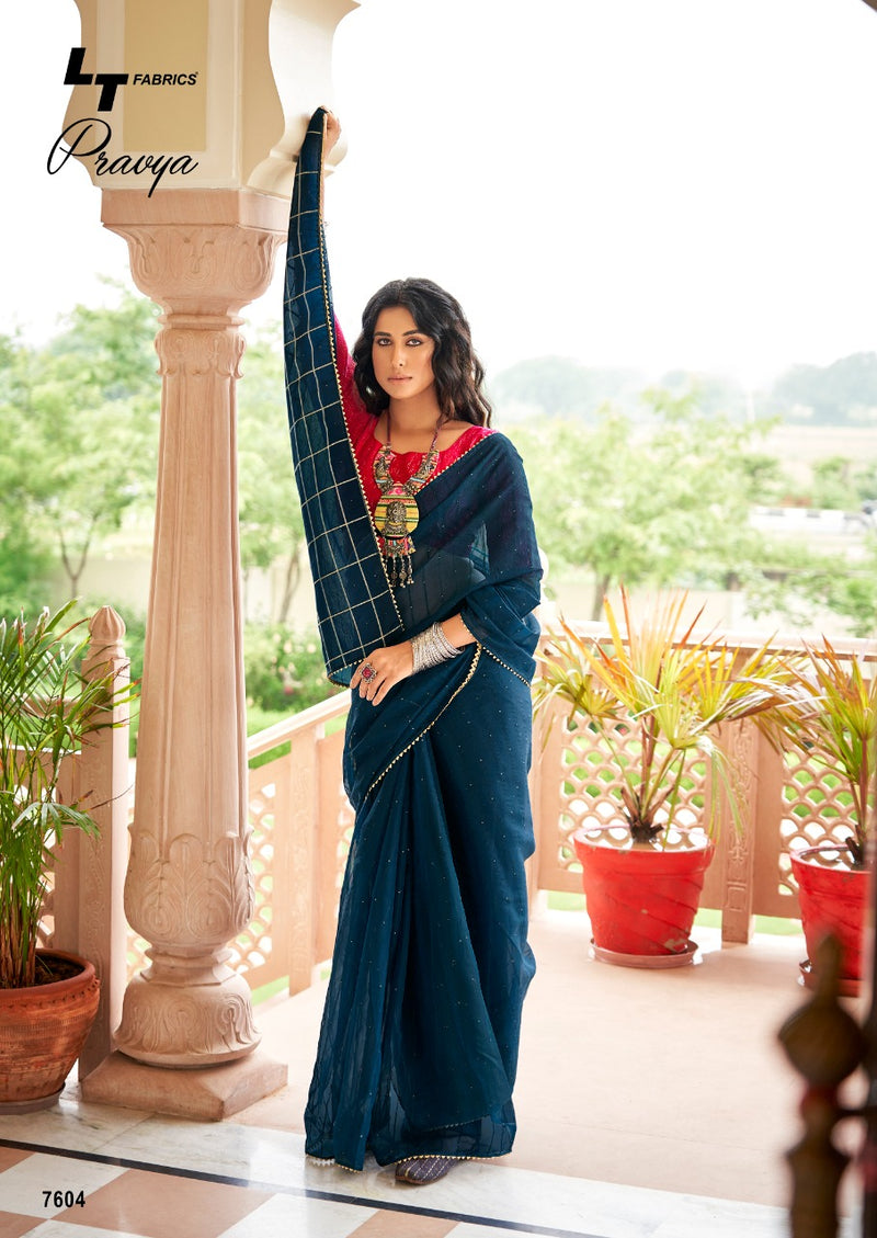 Lt Fabrics Pravya Oranza Silk Fancy Designer Saree