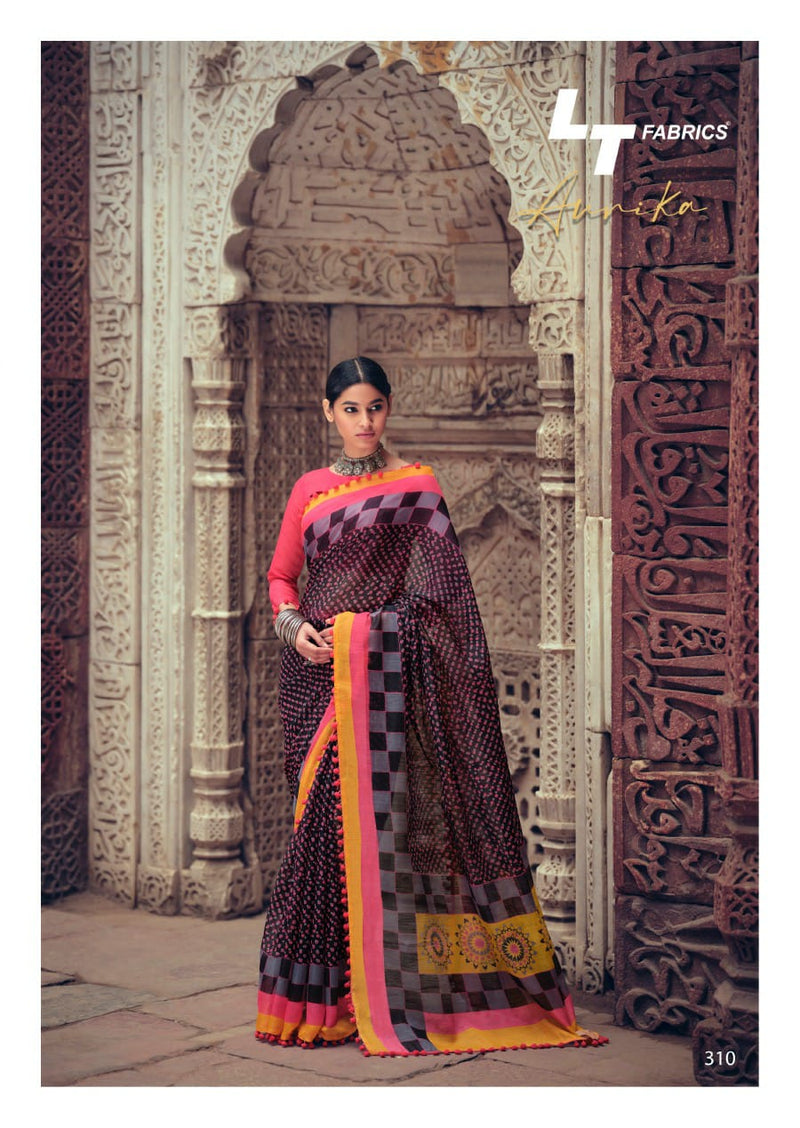 Lt Fabrics Aurika Cotton Silk With Border Work Designer Sarees Collection