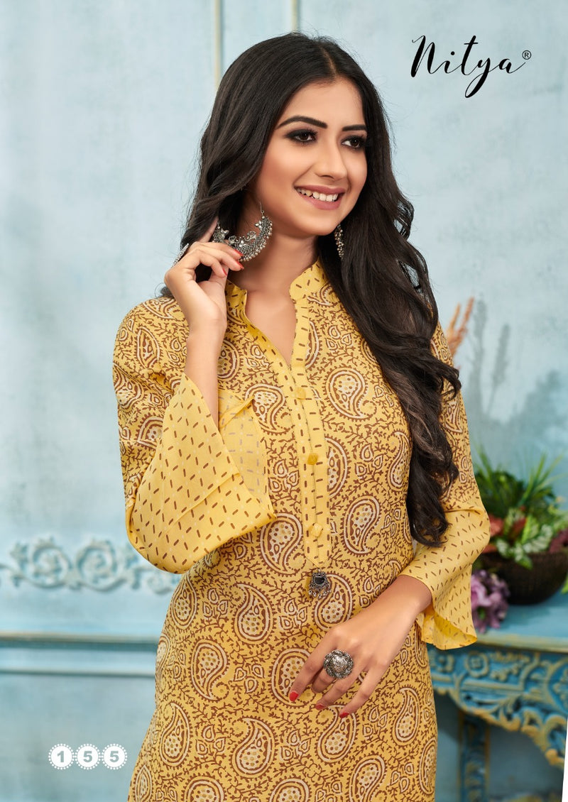 Lt Launch Nitya Pick And Choose Silk Fancy Printed Designer Exclusive Readymade Casual Wear Kurti