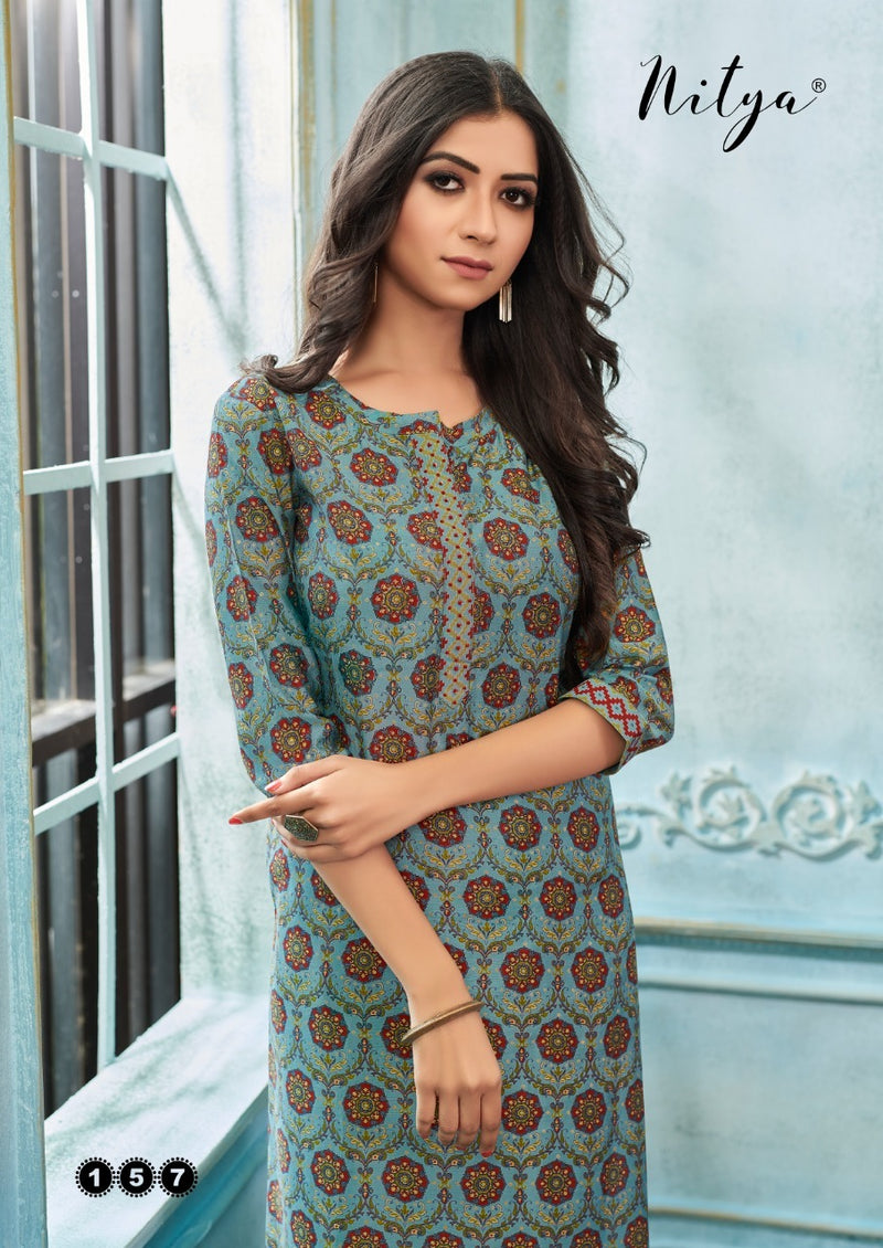 Lt Launch Nitya Pick And Choose Silk Fancy Printed Designer Exclusive Readymade Casual Wear Kurti