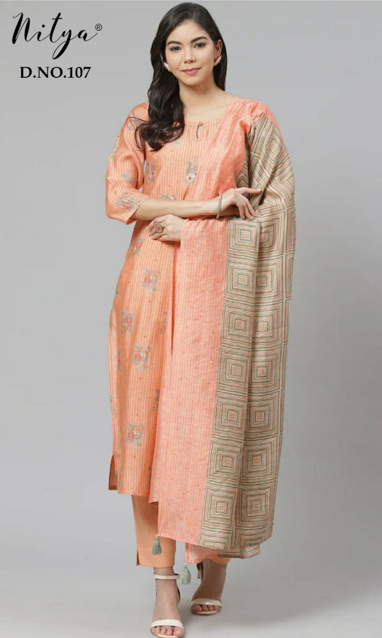 Lt Nitya 107-109 Modal Silk Kurti With Dupatta Stylish Wear Collection