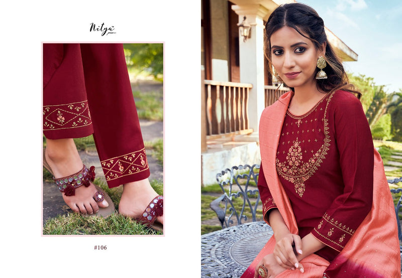 Lt Nitya Maaisha Chinon Silk Party Wear Designer Stylish Wear Salwar Kameez