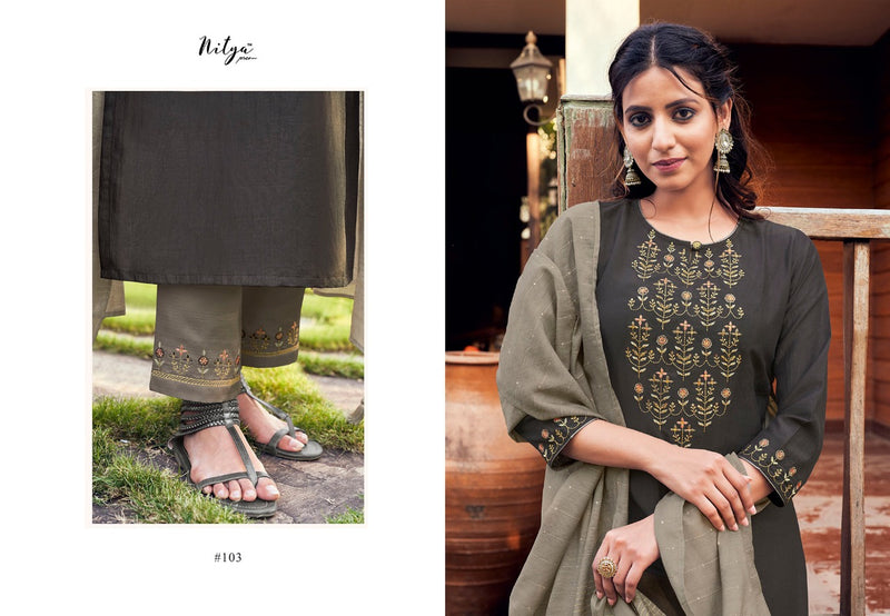 Lt Nitya Maaisha Chinon Silk Party Wear Designer Stylish Wear Salwar Kameez
