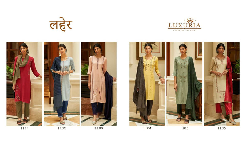 Luxuria House Of Fashion Launch By Leher Pure Viscose Exclusive Designer Party Wear Salwar Suits