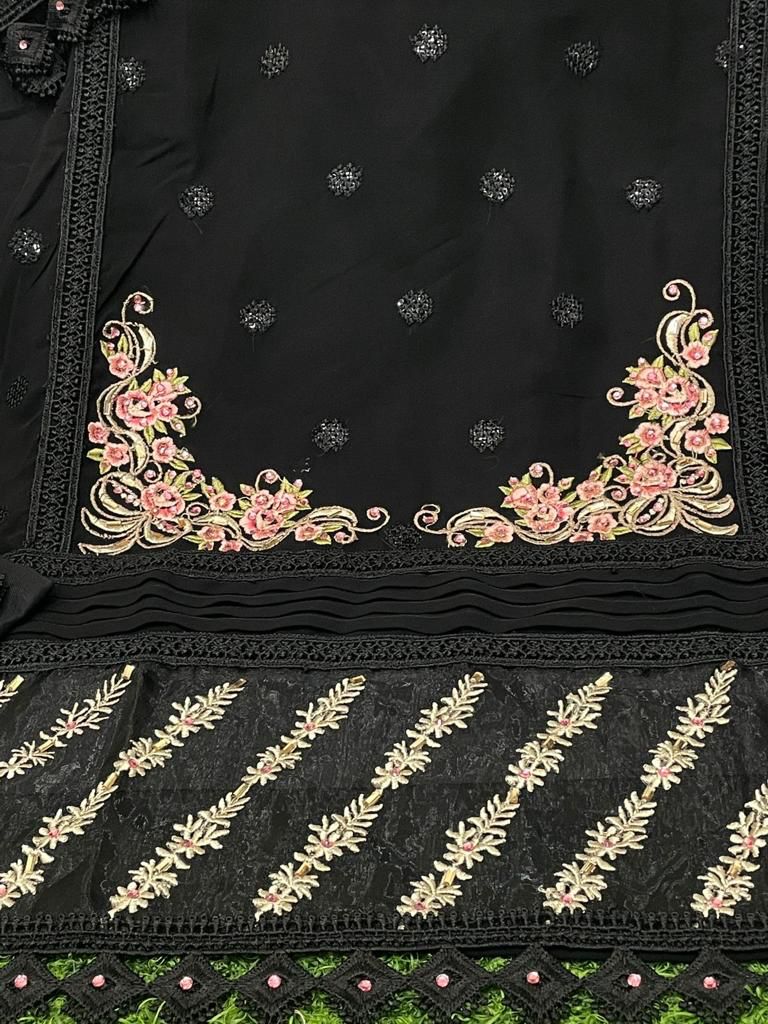 Luxuria Trendz Dno 1196 Georgette Heavy Embroiderd Partywear Pret Kurti